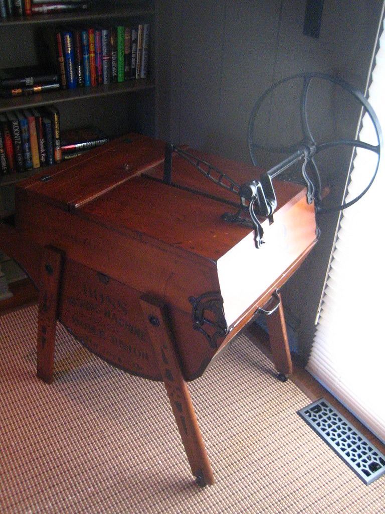 antique wooden washing machine